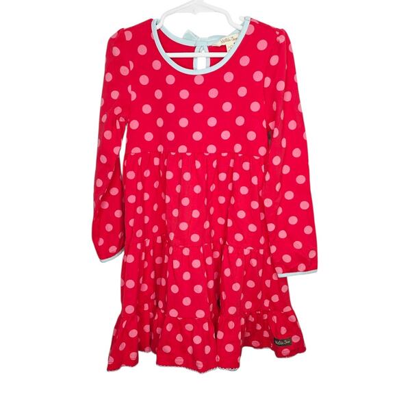 Matilda Jane The One That I Want  Red Polka Dot Long Sleeve Kids Dress Size 4 - Picture 1 of 13